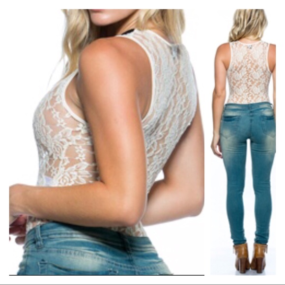 💥SALES💥 SUPER CUTE FLORAL MESH LACE-UP BODYSUIT - Picture 5 of 7